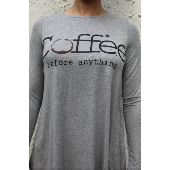 Coffee Before Anything Long Sleeve Graphic Tshirt - Picture 3 of 4